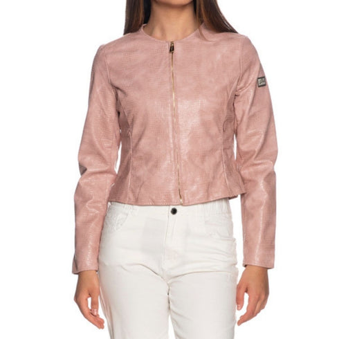 Giubbino Donna in ecopelle con inserto pieghe Rosa YESZEE- Francavilla Moda